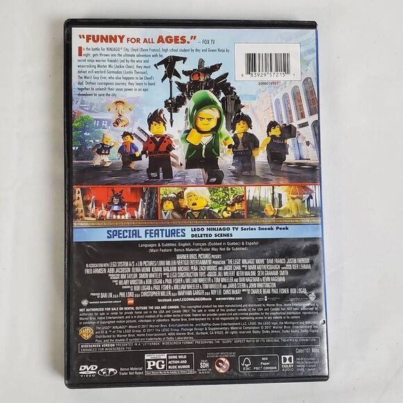 The LEGO Ninjago Movie (DVD, 2017) Warner Bros Animated Action-Comedy – Complete - Picture 3 of 3